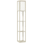 Three-Shelf Standing Lamp - Oak/White