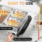 4 Tray Electric Food Warmer Buffet Server with Warming Plate, Cool Touch Handles, Adjustable Temperature, 300W, 2 x 2.4L and 2 x 1L Pans