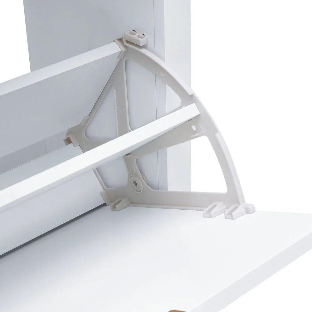 Flip Down Wooden Shoe Cabinet 4 Shelf