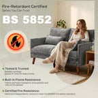 HOMCOM 2 Seater Sofa, Loveseat Sofa with Spring Cushions, Wide and Deep Seat, Wood Legs, Grey