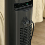 30'' Freestanding Tower Fan, 3 Speed 3 Mode, 10h Timer, 70 Degree Oscillation, LED Light, 5M Remote Controller, Dark Grey