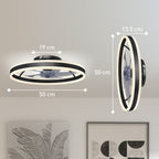 Ceiling Fan with Light and Remote, LED Mount Ceiling Fan with 3 Colour Temperatures, 6 Speed, 50 cm, Black