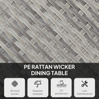 Outsunny 90 cm Wood-Effect Rattan Garden Table - Grey