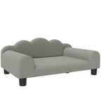 PawHut Elevated Dog Sofa Bed, Breathable Pet Sofa with Backrest and Armrest for Small Dogs, Grey