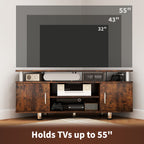 TV Unit Cabinet for TVs up to 55 Inches with Storage Shelves and Cupboard, Entertainment Centre for Living Room, Rustic Brown