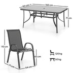 Outsunny Seven-Piece Outdoor Dining Set - Charcoal Grey
