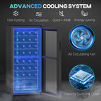 32-Bottle Narrow Wine Fridge, with Lights - Black