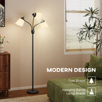Arc Tree Floor Lamp with 3 Adjustable Rotating Lights and 3000K/4500K/6500K Colour Temperatures, Industrial Standing Lamp with Steel Frame for Bedroom Living Room, 155cm, Black