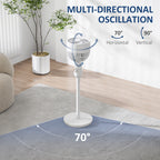 Pedestal Fan, Powerful Air Circulator, 36 Inch Floor Standing Fan with 3 Speed Settings, 70° Oscillating for Bedroom, Home and Office, White
