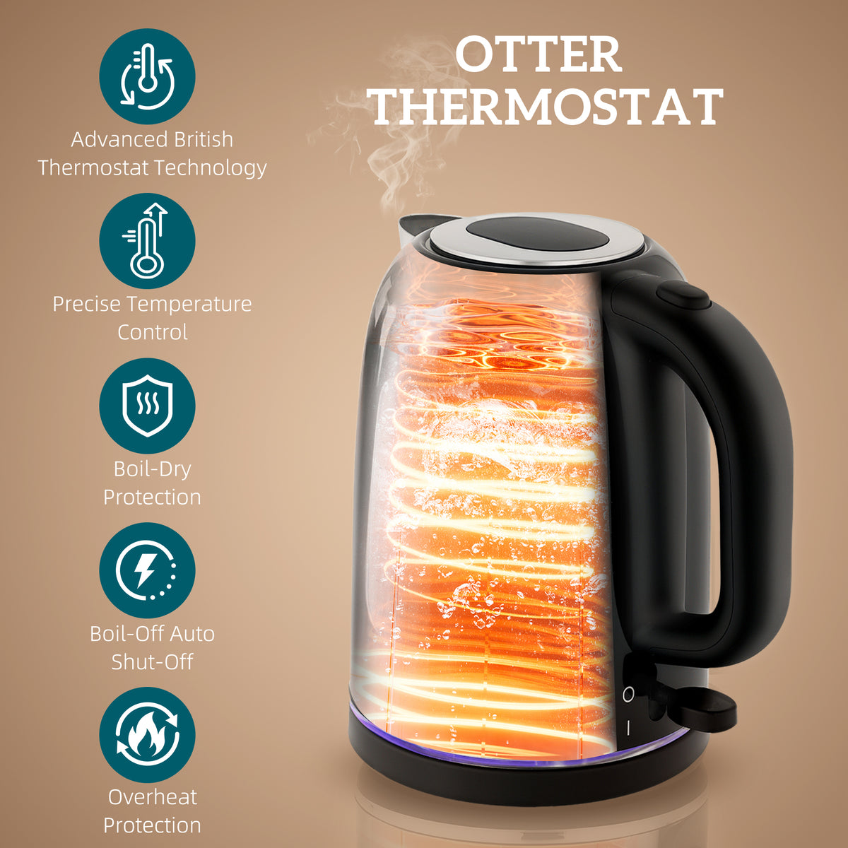 Simple Polished Toaster and Kettle Set - Black