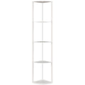 RGB LED Floor Lamp with Shelves, 5-Tier Dimmable Standing Lamp with Adjustable Brightness and Remote Control, Modern Corner Display Shelf Unit for Living Room Bedroom Office, White