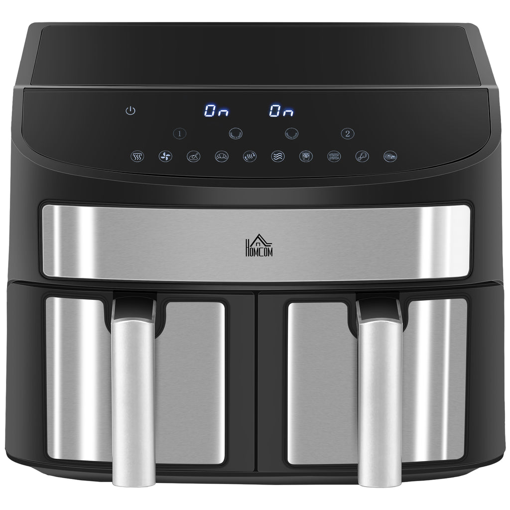 Dual Zone Air Fryer, 10-in-1 8L with Sync Cook & Sync Finish, 60-Minute Timer for Oil Free & Low Fat Cooking, 2400W