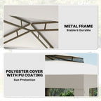 Outsunny 3 x 3 m Gazebo, Netting Party Tent, Patio Canopy Outdoor Event Shelter with Double Tier Roof, Cream White