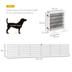 PawHut Wooden Pet Gate, Freestanding Dog Safety Barrier with 2 Support Feet, White