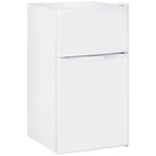 88L Under Counter Fridge Freezer, Small Refrigerator with 5-Setting, 3 Star Freezer Rating, White