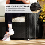 Outsunny 2 Seater Rattan Sofa, Outdoor Garden Sofa with Deep Seat, Cushions, Wide Armrests for Patio, Balcony, Porch, Black