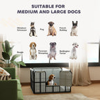 PawHut Steel Dog Whelping Box with Washable Whelping Pad, Wind-Resistant Cloth, for Small, Medium Dogs, 102 x 102 x 60cm