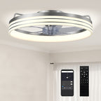 Ceiling Fans with Lights and Remote & App Control, 50cm LED Ceiling Fan Light with 3 Colour Temperatures, 6 Speed, Silver