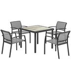 Outsunny Five-Piece Outdoor Garden Dining Set - Grey
