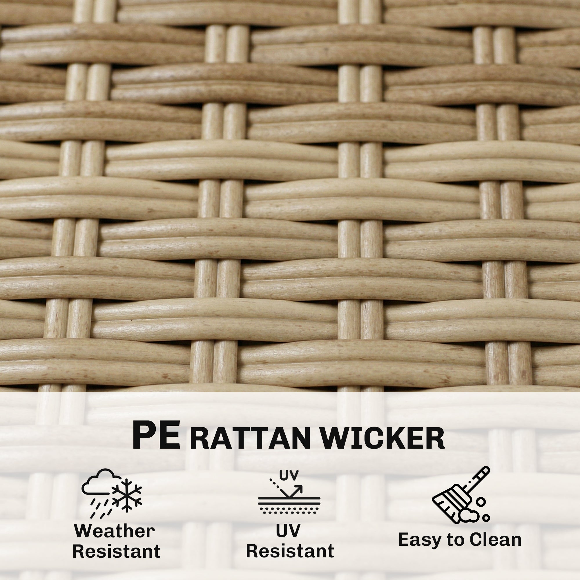 Outsunny 4 Seater Rattan Dining Set with Parasol, 6 Piece Garden Table and Stackable Chairs with Tempered Glass Tabletop
