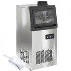 Commercial Ice Maker Machine, 36kg/24H Stainless Steel Under Counter or Freestanding Ice Machine, Silver