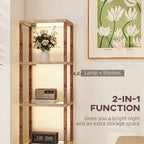 Four-Shelf Floor Lamp - Rustic Brown