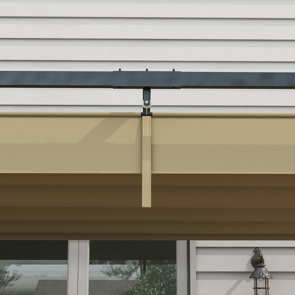 Outsunny 3x2m Metal Pergola with Retractable Roof, Garden Gazebo Canopy Shelter for Outdoor, Patio, Khaki