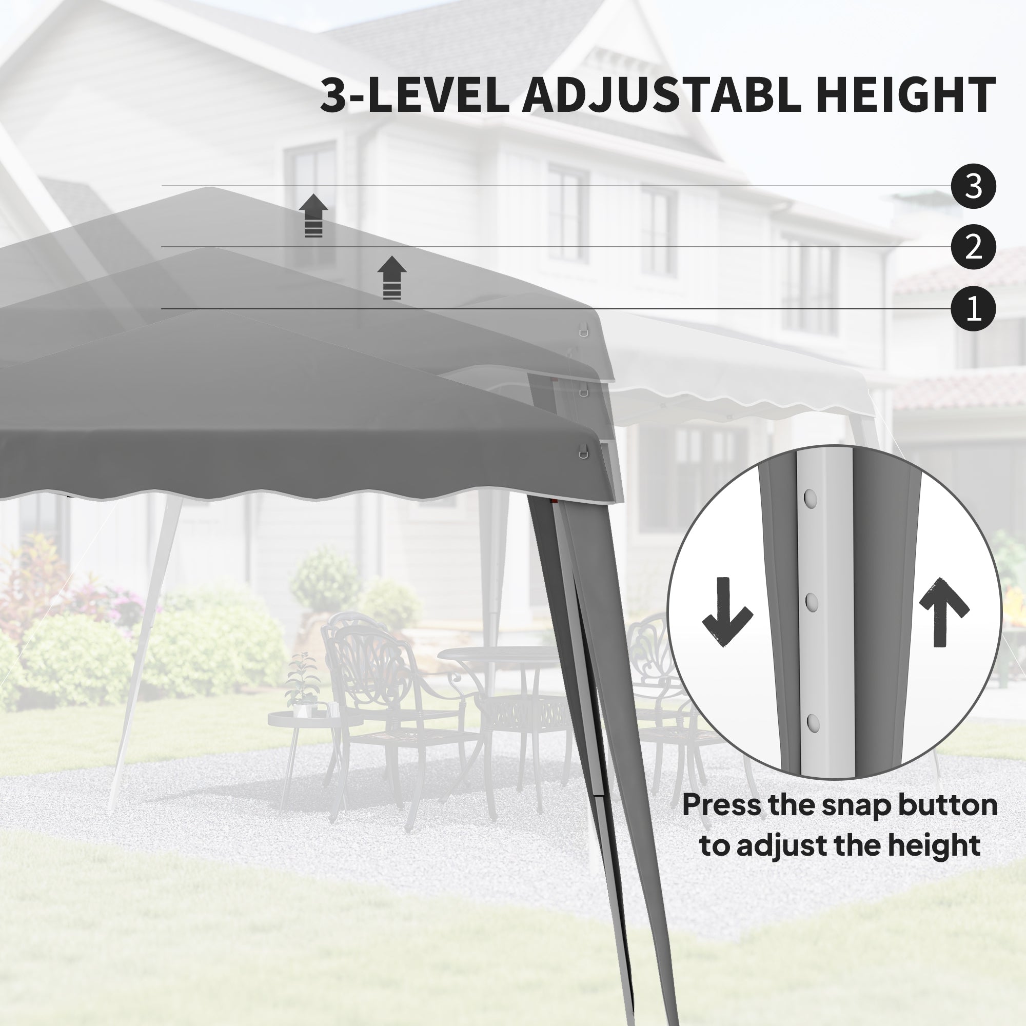 Outsunny 2.5 x 2.5M Pop up Garden Tent - Grey