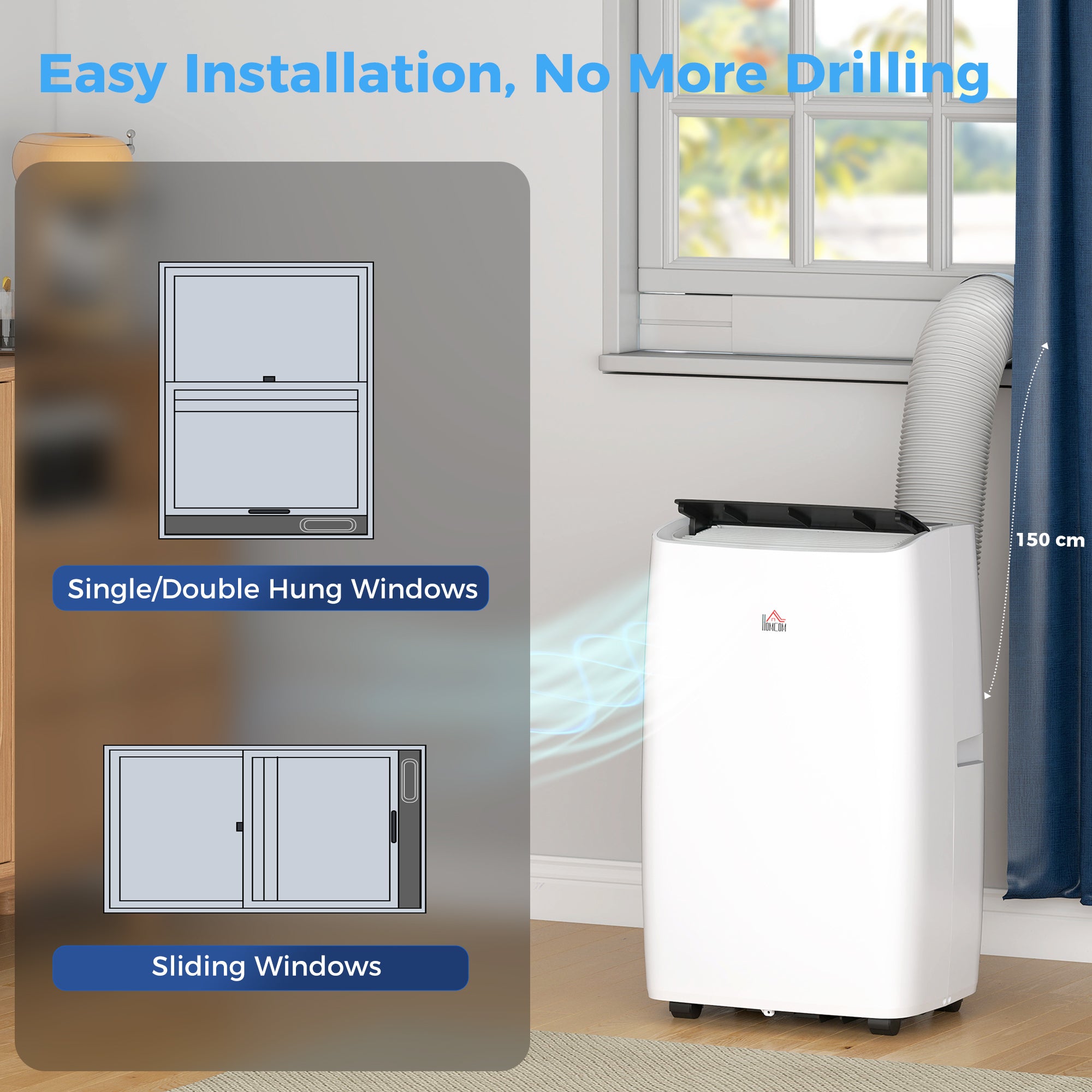 Portable Air Conditioner 12000 BTU BTU, 4-in-1 Air Conditioning Unit, Dehumidifier, Cooling, Fan, Child Lock, 40m²