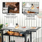 Outsunny Multi-Feature BBQ Grill Table, with Stainless Steel Top - Black