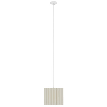Linen Pendant Light, Bedside Ceiling Lamps with E27 Bulb, Modern Hanging Lights for Living Room, Bedroom, Kitchen, Hallway, White