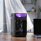 Air Cooler with Adjustable Head, Portable Air Conditioner with 3 Wind Speed, 2 Cool Mist, RGB Light, Black