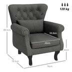 HOMCOM Chesterfield-Style Accent Chair - Grey
