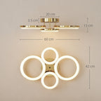 4-Ring LED Ceiling Light, Flush Mount Ceiling Light with 3 Colour Temperatures, Gold Tone