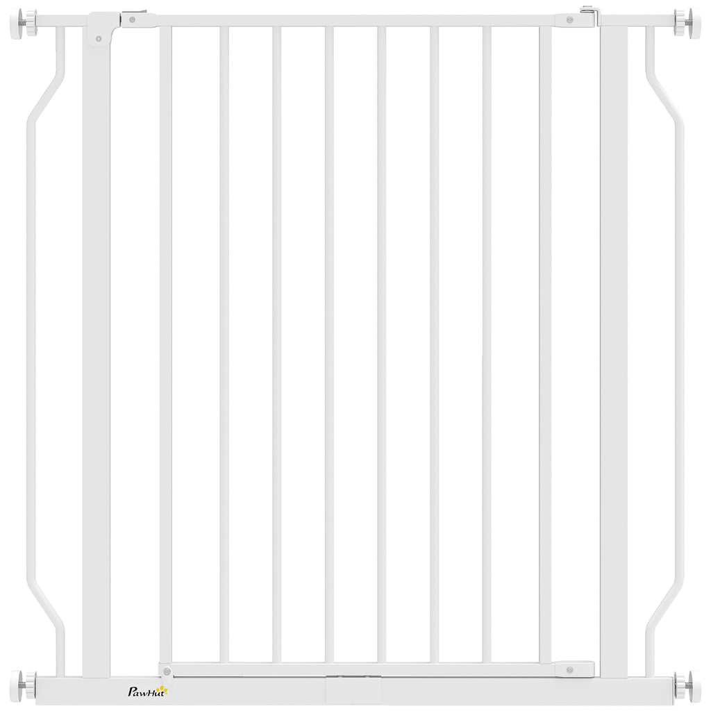 PawHut Extra Wide Dog Gate, with Door Pressure, for Doorways, Hallways, Staircases - White