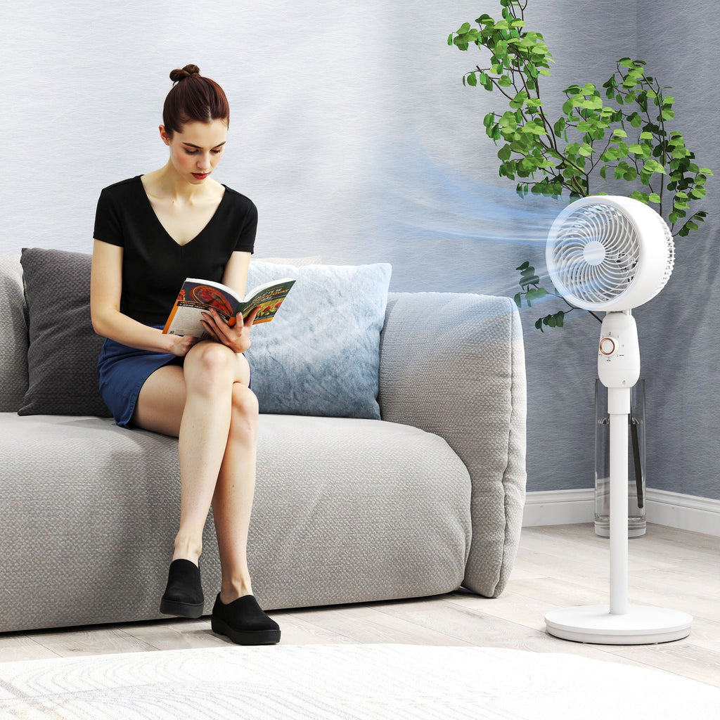 Pedestal Fan, Powerful Air Circulator, 36 Inch Floor Standing Fan with 3 Speed Settings, 70° Oscillating for Bedroom, Home and Office, White