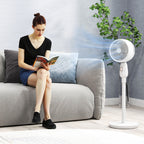 Pedestal Fan, Powerful Air Circulator, 36 Inch Floor Standing Fan with 3 Speed Settings, 70° Oscillating for Bedroom, Home and Office, White