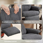HOMCOM Reclining Swivel Chair, with Footrest - Grey