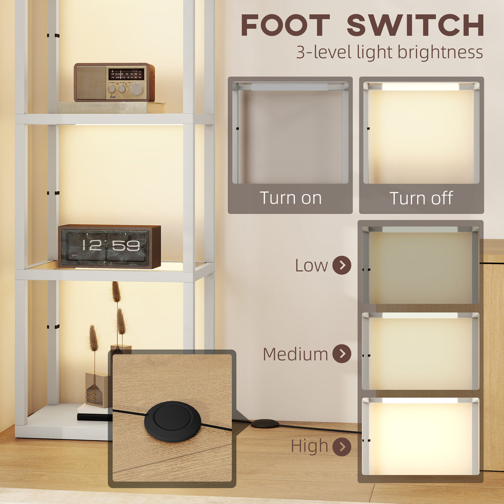 Four-Shelf Floor Lamp - Grey