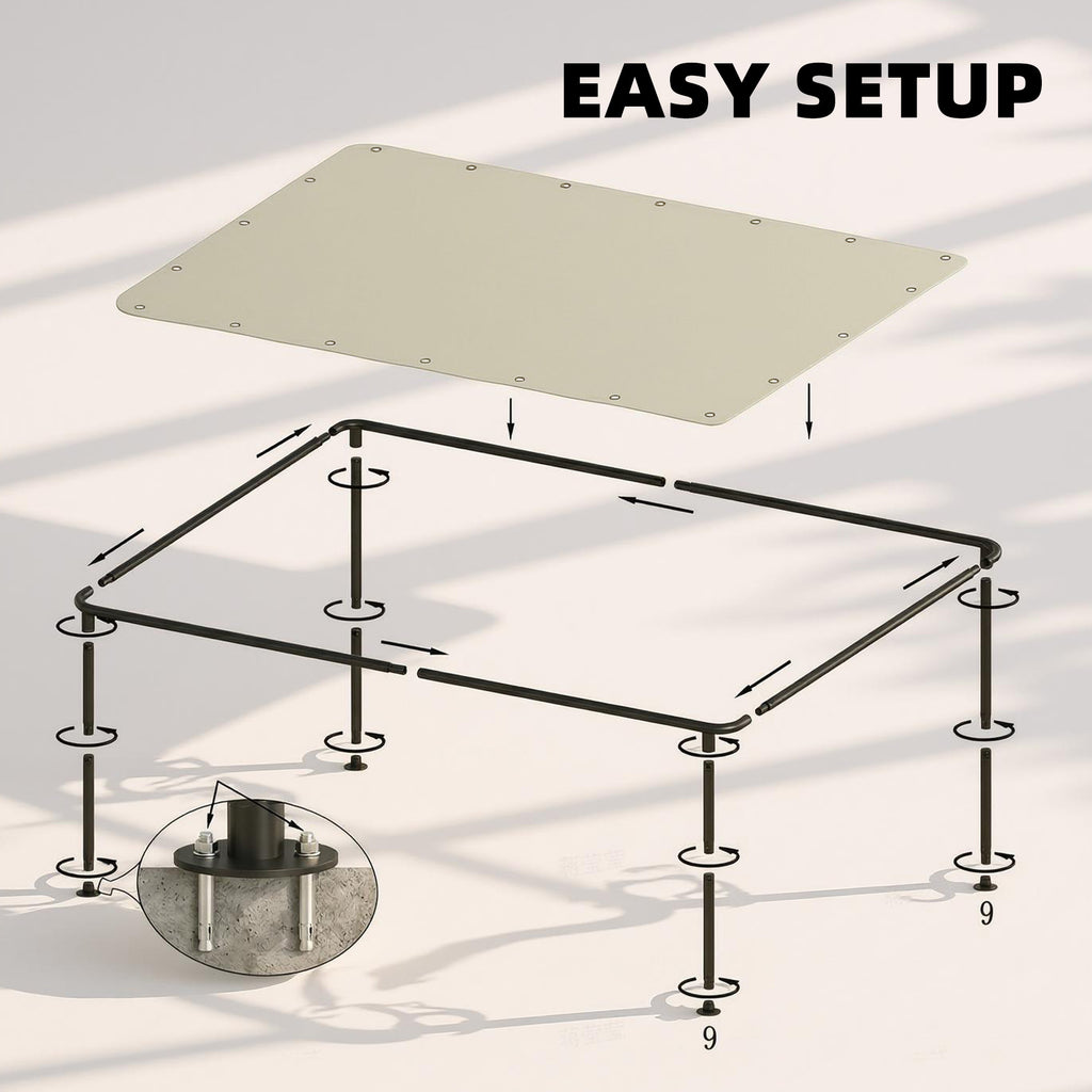 Outsunny 3 x 2 m Lean to Garden Pergola, Metal Frame Gazebo Pergola with UPF30+ Protection, Sloped Roof, Drainage Holes, Cream
