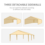 Outsunny 2.95 x 5.83 m Semi-Open Gazebo - Dark Grey