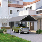 Outsunny 3 x 6m Heavy Duty Carport Garage Car Shelter Galvanized Steel Outdoor Open Canopy Tent Water UV Resistant Waterproof, Grey