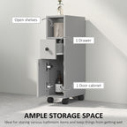 kleankin Slimline Bathroom Storage Cabinet - Grey