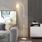 Floor Lamp for Living Room, Spotlight Reading Standing Lamp with Adjustable Height, Rocker on/off Switch, Indoor Task Lighting for Bedroom, Office,  White (Bulb not Included)