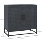 HOMCOM Modern Sideboard, Freestanding Sideboard Storage Cabinet with Adjustable Shelf and 2 Doors for Living Room, Black