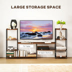 TV Unit for TVs up to 55 Inches, Industrial TV Stand with Storage Shelves, Entertainment Centre for Living Room, Bedroom