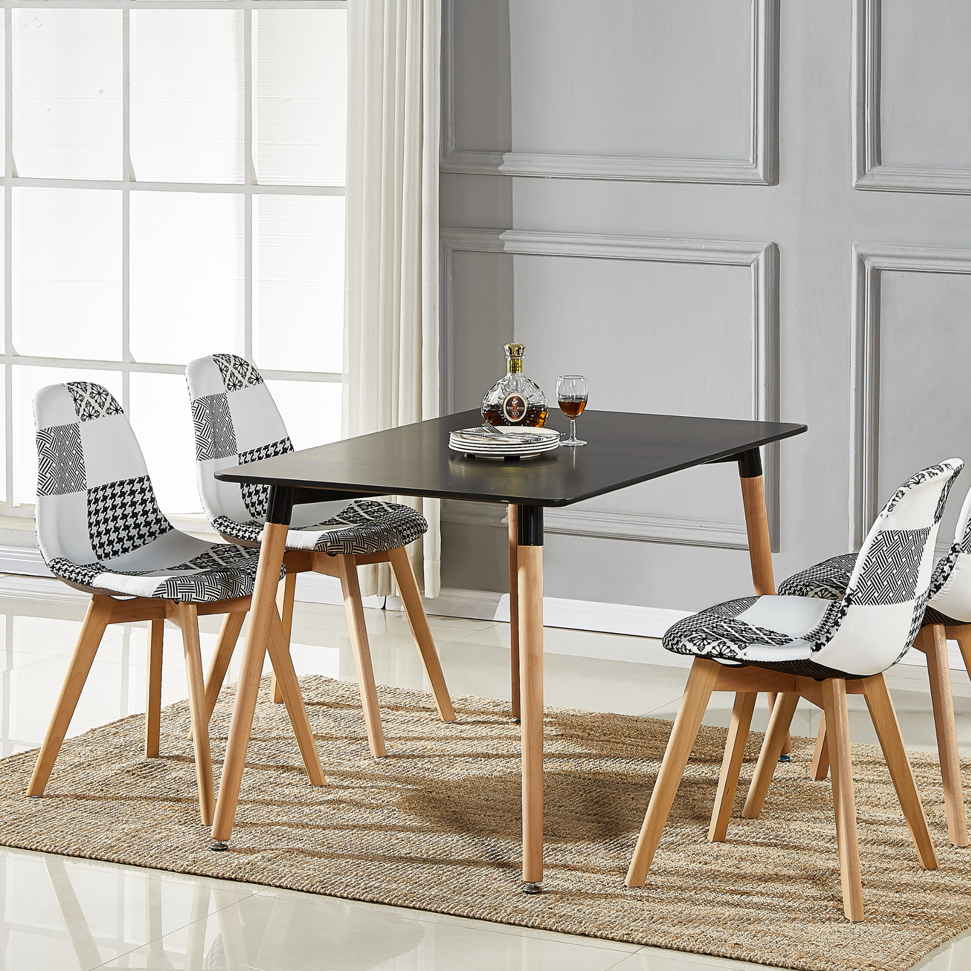 Halo Five Piece Dining Set-Table & Set of 4 Chairs