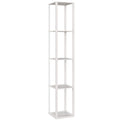 RGB LED Floor Lamp with Shelves, Modern Dimmable Standing Lamp with Remote Control, Adjustable Brightness & Speed for Living Room, Bedroom, Office, White