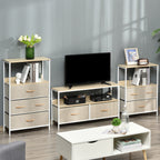 TV Stand Cabinet with 2 Foldable Drawers - Maple Colour