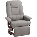HOMCOM Reclining Swivel Chair, with Footrest - Grey